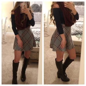 Prince & Fox Faux Wool Plaid Miniskirt
